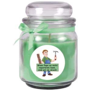 HS Candle Duftkerze & Glas Vatertag Kokos Grün