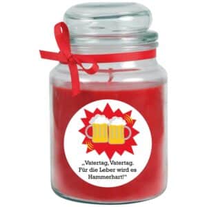 HS Candle Duftkerze & Glas Vatertag Rose Rot