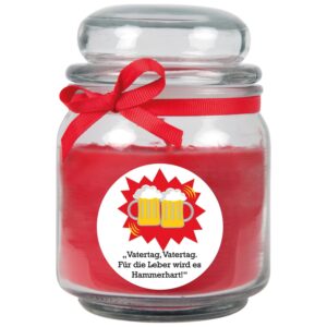 HS Candle Duftkerze & Glas Vatertag Rot Rose
