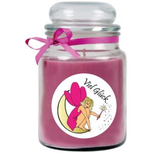 HS Candle Duftkerze & Glas Viel Glück Lila Lavendel