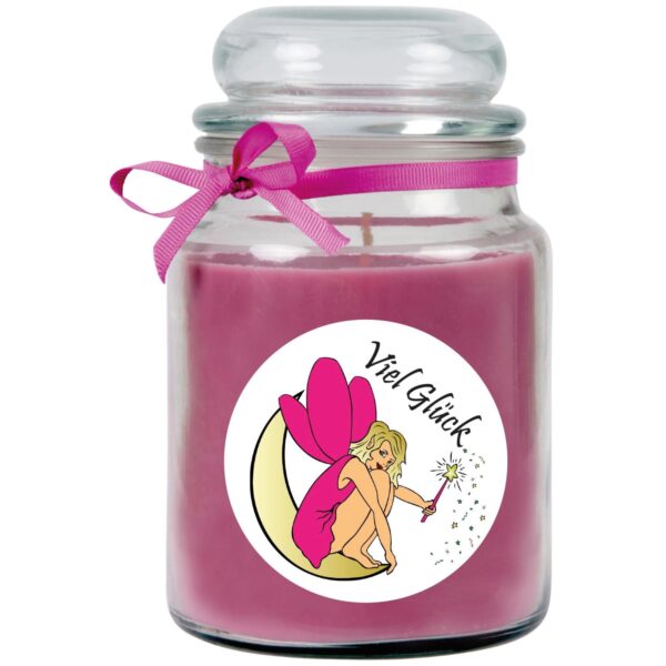 HS Candle Duftkerze & Glas Viel Glück Lila Lavendel