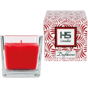 HS Candle Duftkerze & Glas Viereck 8 x 7