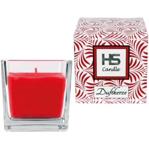 HS Candle Duftkerze & Glas Viereck 8 x 7