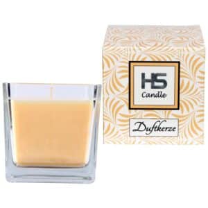HS Candle Duftkerze & Glas Viereck 8 x 7