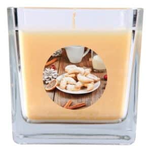 HS Candle Duftkerze & Glas Weihnachten Creme Bonbon 50h