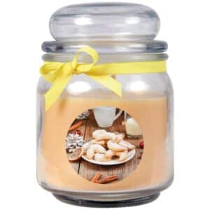 HS Candle Duftkerze & Glas Weihnachten Creme Bonbon 70h