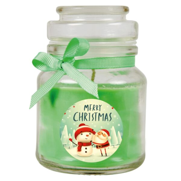 HS Candle Duftkerze & Glas Weihnachten Grün Bonbon 30h