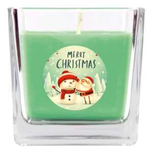 HS Candle Duftkerze & Glas Weihnachten Grün Bonbon 50h