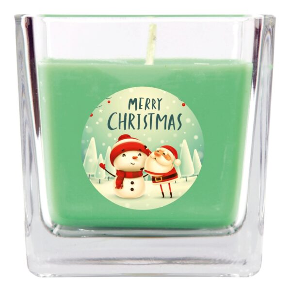 HS Candle Duftkerze & Glas Weihnachten Grün Bonbon 50h