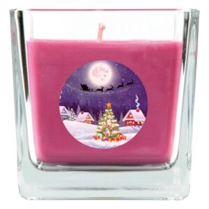 HS Candle Duftkerze & Glas Weihnachten Lila Bonbon 50h