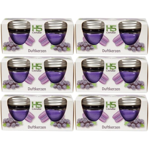 HS Candle Duftkerze Macaron Kerzen 12er Pack Blueberry