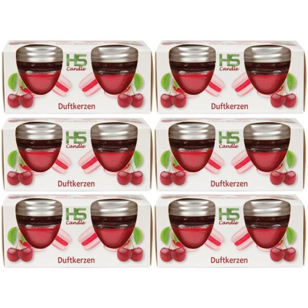HS Candle Duftkerze Macaron Kerzen 12er Pack Cherry