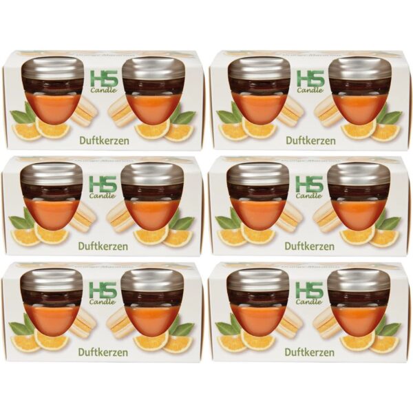 HS Candle Duftkerze Macaron Kerzen 12er Pack Orange
