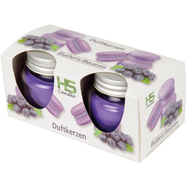 HS Candle Duftkerze Macaron Kerzen 2er Pack Blueberry