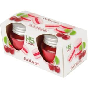 HS Candle Duftkerze Macaron Kerzen 2er Pack Cherry