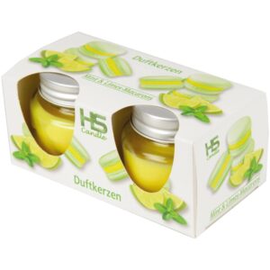 HS Candle Duftkerze Macaron Kerzen 2er Pack Mint & Limes