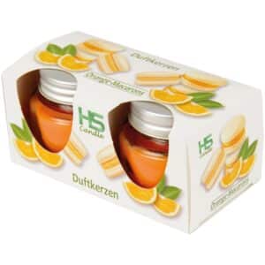 HS Candle Duftkerze Macaron Kerzen 2er Pack Orange