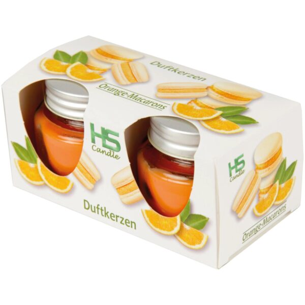 HS Candle Duftkerze Macaron Kerzen 2er Pack Orange