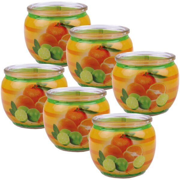 HS Candle Duftkerze Motiv 6er Pack Citrus Fruits