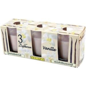 HS Candle Duftkerzen Classic Kerzen 3er Pack Vanille
