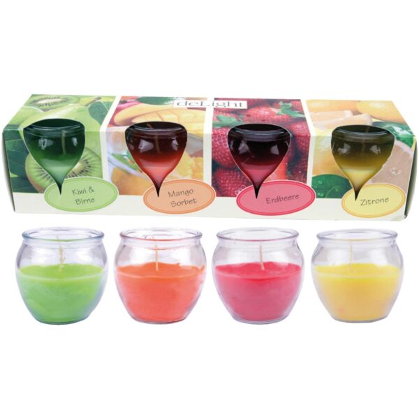 HS Candle Duftkerzen Selection 4 Kerzen Mix Fruit Selection