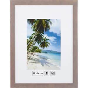 Holzbilderrahmen Grau Glatt 18 cm x 24 cm