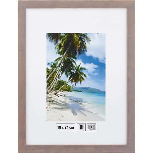 Holzbilderrahmen Grau Glatt 18 cm x 24 cm