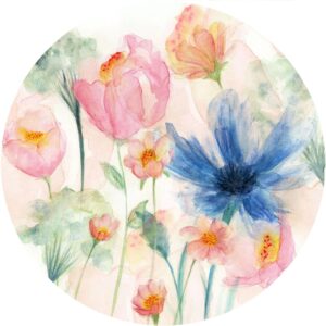 Komar Selbstklebende Runde Tapete May Multicolor Ø 125 cm 611159