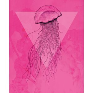 Komar Wandbild Jellyfish Pink 40 x 50 cm