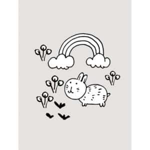 Komar Wandbild Scribble Bunny 30 x 40 cm