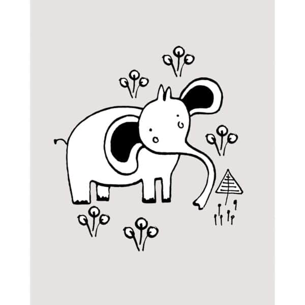 Komar Wandbild Scribble Elephant 40 x 50 cm