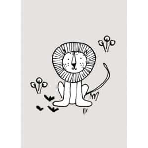 Komar Wandbild Scribble Lion 50 x 70 cm