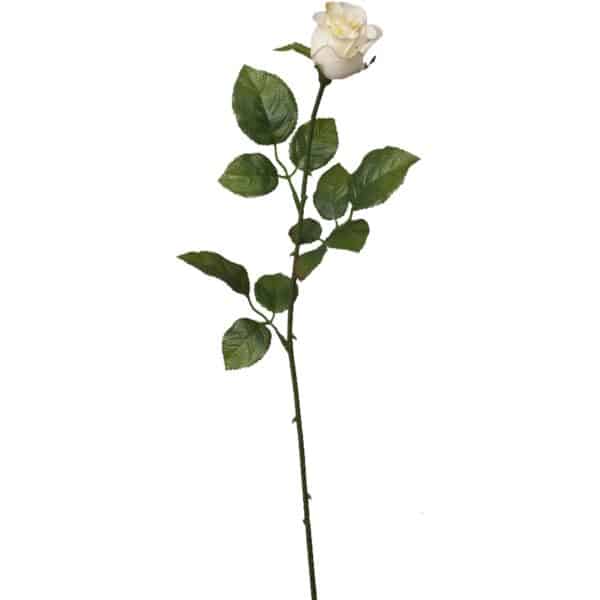 Kunstblume Rose mit Regentropfen-Look Creme 60 cm