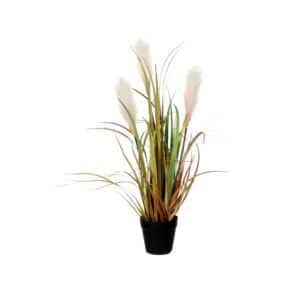 Kunstpflanze Ried Gras Hellbraun Topf-Ø 10 cm H 53 cm