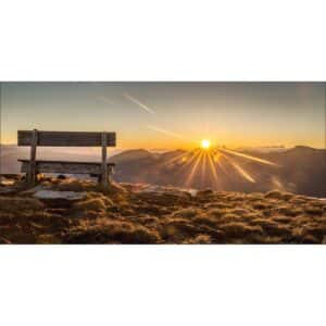 Leinwandbild Basic Anonymus Bench and Horizon 100 cm x 50 cm