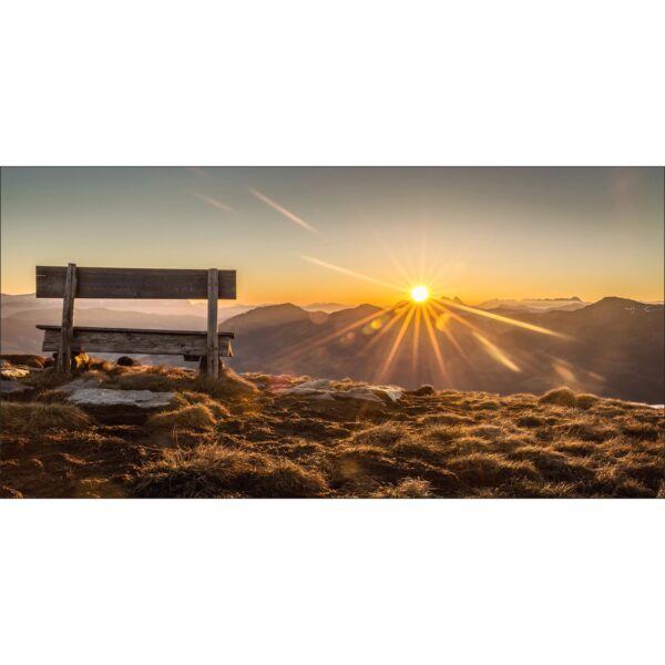 Leinwandbild Basic Anonymus Bench and Horizon 100 cm x 50 cm