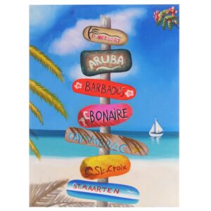 MCW Ölgemälde Straßenschild Handgemalt
