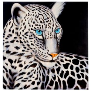 MCW Ölgemälde Weißer Leopard Handgemalt