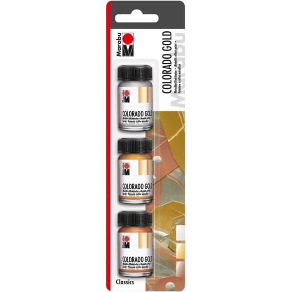 Marabu Colorado Gold Effektfarbe Classic Set 3 x 15 ml