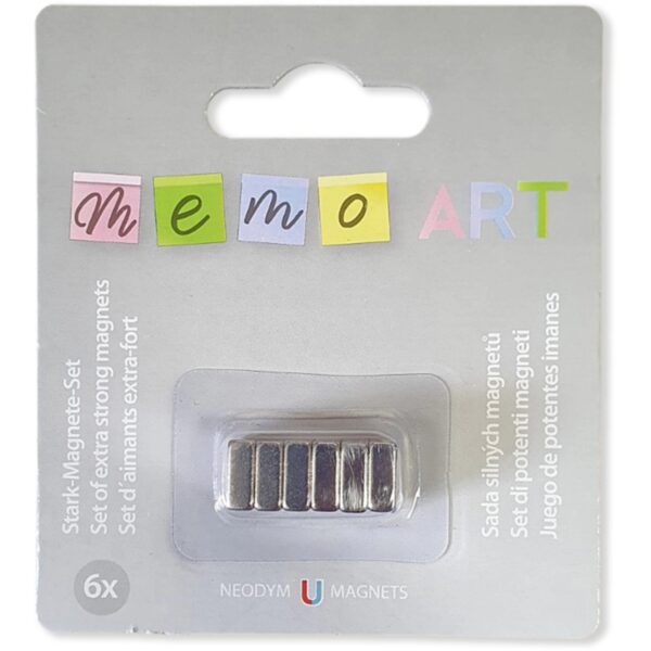 Memo-Art Magnet 6 Stück eckig