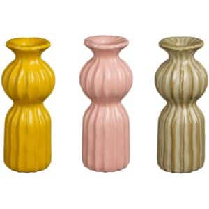 Mica Decorations Einstielige Vase Felipe Gelb Beige-Grün Ø 8 cm Farbsortiert
