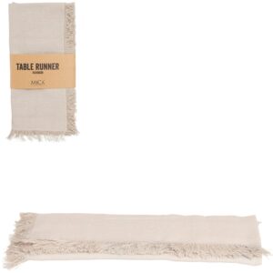 Mica Decorations Villia Tischläufer Beige 180 cm x 45 cm