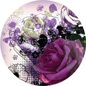 Sanders & Sanders Selbstklebende Runde Tapete Blumen Lila und Rosa Ø 70 cm 601108