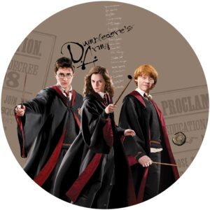 Sanders & Sanders Selbstklebende Runde Tapete Harry Potter Hermine Granger & Ron Weasley Beige Schwarz und Rot Ø 70 cm 601294