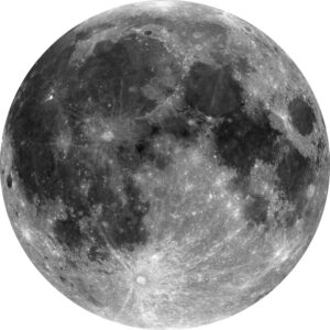 Sanders & Sanders Selbstklebende Runde Tapete Mond Schwarz-Weiß Ø 125 cm 611762