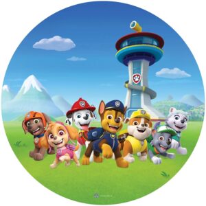 Sanders & Sanders Selbstklebende Runde Tapete Paw Patrol Blau und Grün Ø 70 cm 601292