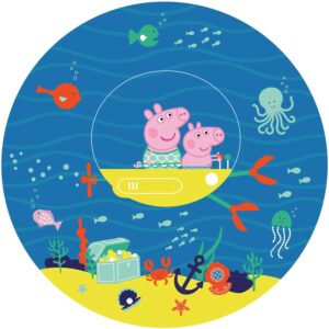 Sanders & Sanders Selbstklebende Runde Tapete Peppa Wutz Blau und Gelb Ø 70 cm 601297