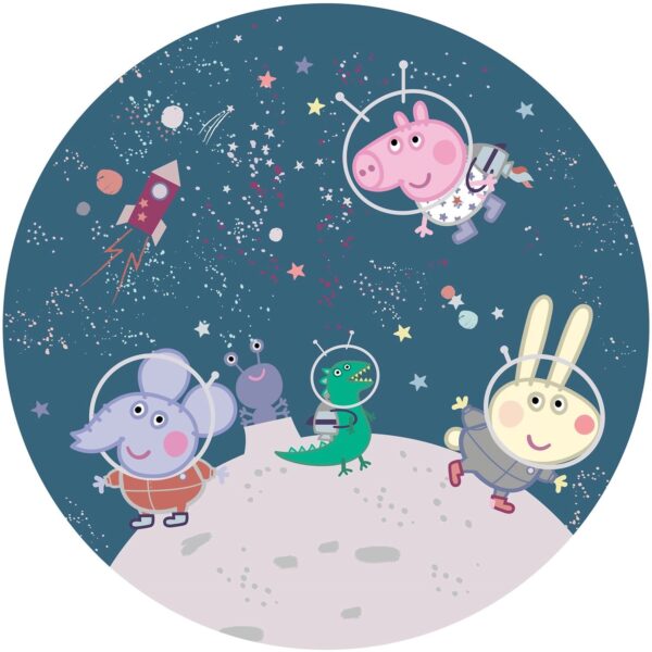 Sanders & Sanders Selbstklebende Runde Tapete Peppa Wutz Dunkelblau Ø 70 cm 601298