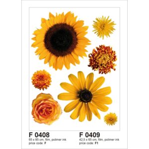 Sanders & Sanders Wandtattoo Blumen Gelb 65 x 85 cm 600251