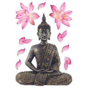 Sanders & Sanders Wandtattoo Budha Rosa und Braun 42